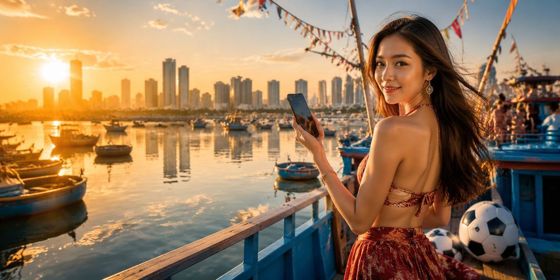 Người hâm mộ bóng đá tại bãi biển Mũi Né theo dõi trận đấu và đặt cược thể thao